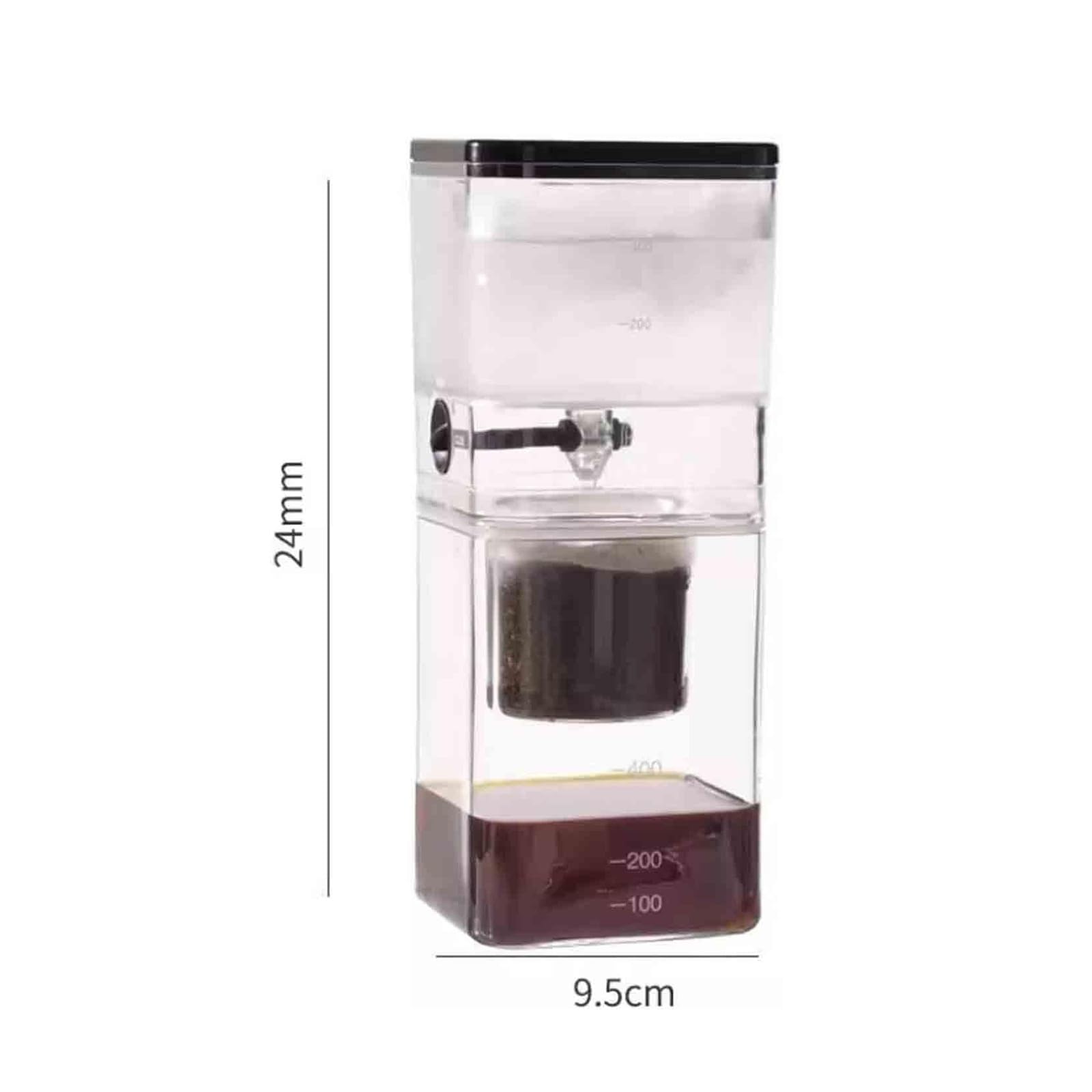 400 ml ekspres przelewowy do kawy Cold Brew, regulowana prędkość parzenia | Ekspres przelewowy do kawy mrożonej, filtr ze stali nierdzewnej, wyraźne podziałki, do domu, biura i dla entuzjastów