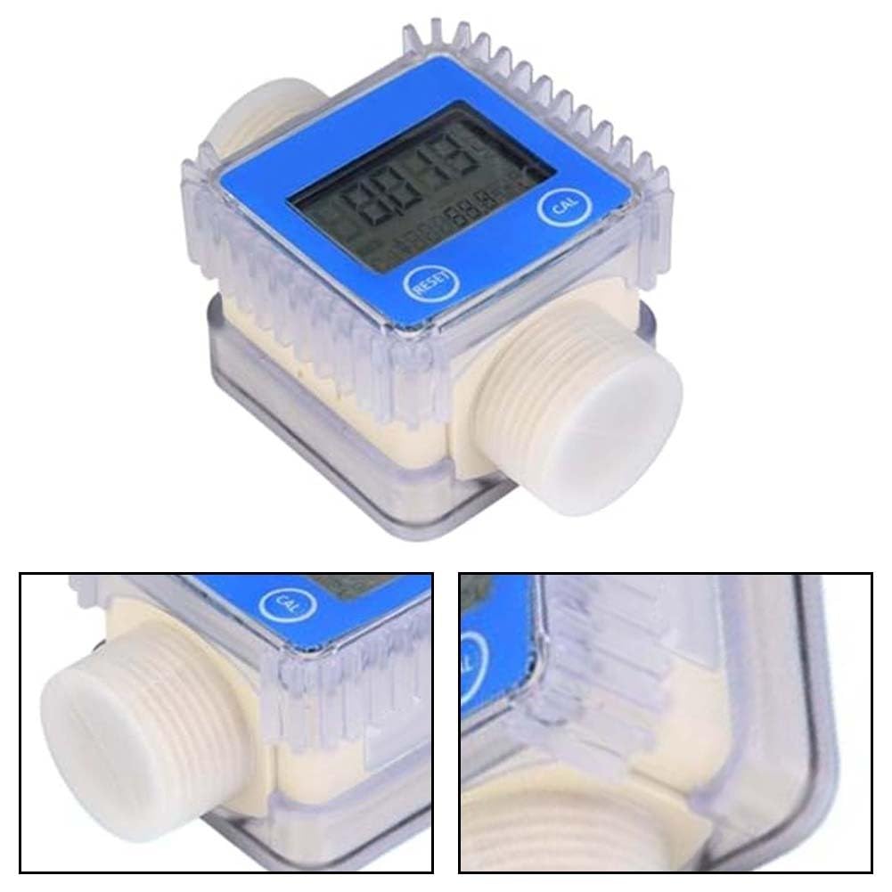 Misuratore di portata digitale K24 per olio e carburante, display LCD, dati in tempo reale, sensore di flusso d'acqua accurato per monitoraggio diesel e benzina, blu