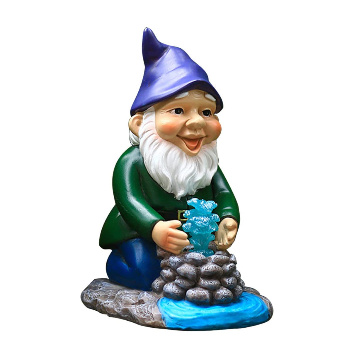 HANABASS GNOME de Jardin Solaire en Résine, Figurine Réaliste Peinte à Main