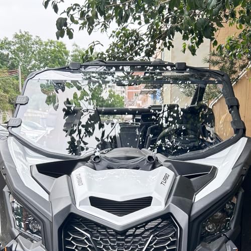 Image of StarknightMT X3 Windshield - Scratch Proof Polycarbonate Full Window Compatible with Can-Am Maverick X3 900 XRS XDS Turbo R Max 2017-2026(Except Intrusion Bar), Hard-coated Front Windshield