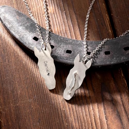 AILIN Custom Horse Necklace For Women Sterling Silver 925/Brass Personalized Horse Head Silhouette Photo Necklace For Her Horses Jewelry Birthday Christmas Gifts4