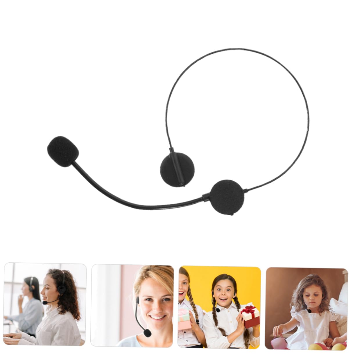 Veemoon 5pièces Lot de Casques Micro Factices pour Déguisement Accessoires de Scène pour Halloween et Cosplay Microphone Jouet pour Chanteurs