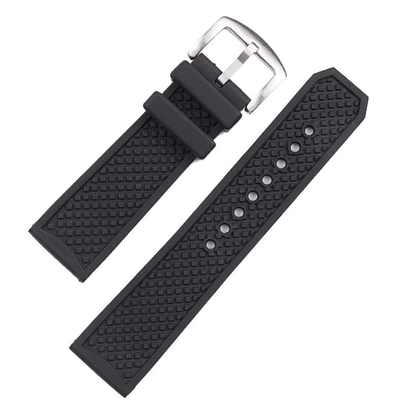 23 24mm Czarny niebieski gumowy pasek do zegarka dla Cartier Caliber Dot Tekstura Wodoodporna taśma Silikonowa klamra