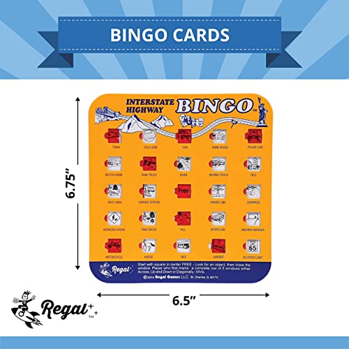regal games finger-tip shutter bingo cards with sliding windows - interstate bingo amp auto bingo game - assorted colors travel bingo game set kids - reusable no chips amp daubers needed - 4 packs