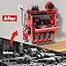 KSVO Power Tool Organizer Wall Mount with Drill Rack & Locking Drawers - Heavy Duty Metal Tool Shelf for Garage, Workshop, Shed, Basement Tool Organization - Gift for Men/Father (Red)
