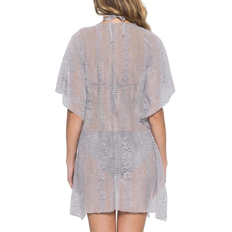 Robe de plage blanche en dentelle ajourée pour femme en taille M - 5