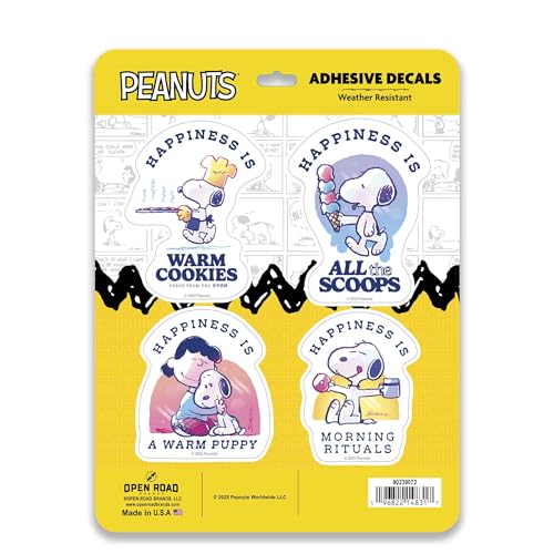 Peanuts Happiness is Adhesive Vinyl Decals - Heartwarming Peanuts Sticker Set with Snoopy and...