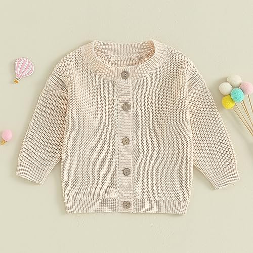 Newborn Baby Boy Girl Knit Sweater Cardigan Winter Warm Button Down Sweatshirt Top Outfit Cute Infant Fall Clothes2