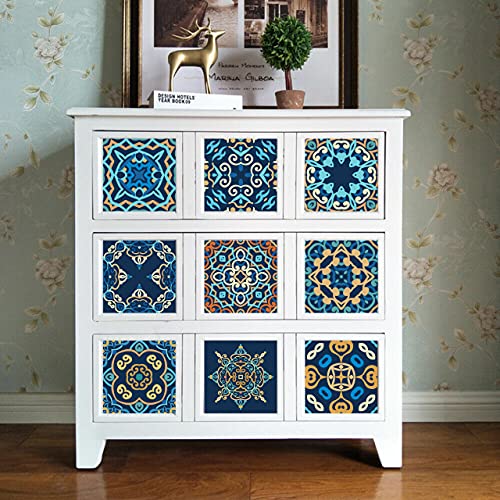 TOARTI 24pcs 15cm(6") Mandala Vinyl Wall Tile Stickers for Kitchen, Bathroom & Table, Self-Adhesive Transfers, Mosaic Mexican Spanish Decals