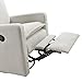 Oxford Baby Uptown Manual Upholstered Glider Recliner Rocking Chair 360° Swivel for Nursery and Living Room – Boucle White