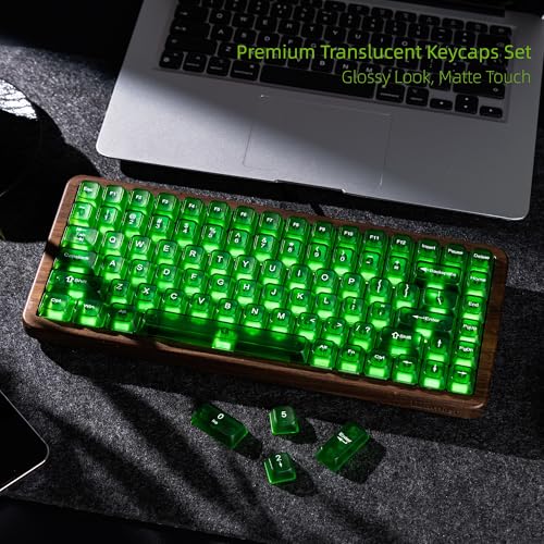 Image of Womier Green Jelly Keycaps, Clear Shine Through Keycaps Feel Forest