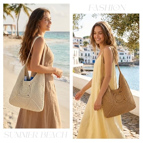 Bolso de playa tejido para mujer verano miniatura 2