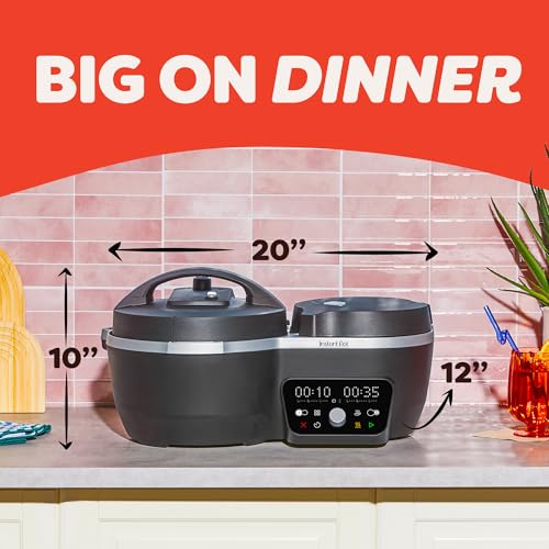 Instant Pot Dual Action 8-in-1 Multi-Cooker, Serve Together Timer, Black - image 9