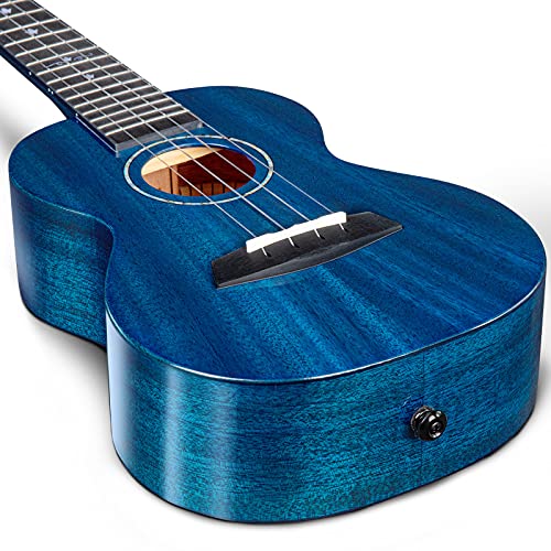 Enya Concert Ukulélé EUC-MAD Bu EQ Brillant Solide En Acajou Couleur Bleu 23″ Ukulélés Electrique Avec Pré-ampli, Enya Cordes Fluorocarbonées,Sac de Rembourrage 15mm - Les Beatles, Paul McCartney, John Lennon, RIngo Starr, George Harrison Enya Concert Ukulélé EUC-MAD Bu EQ Brillant Solide En Acajou Couleur Bleu 23" Ukulélés Electrique Avec Pré-ampli, Enya Cordes Fluorocarbonées,Sac de Rembourrage 15mm – Image 7