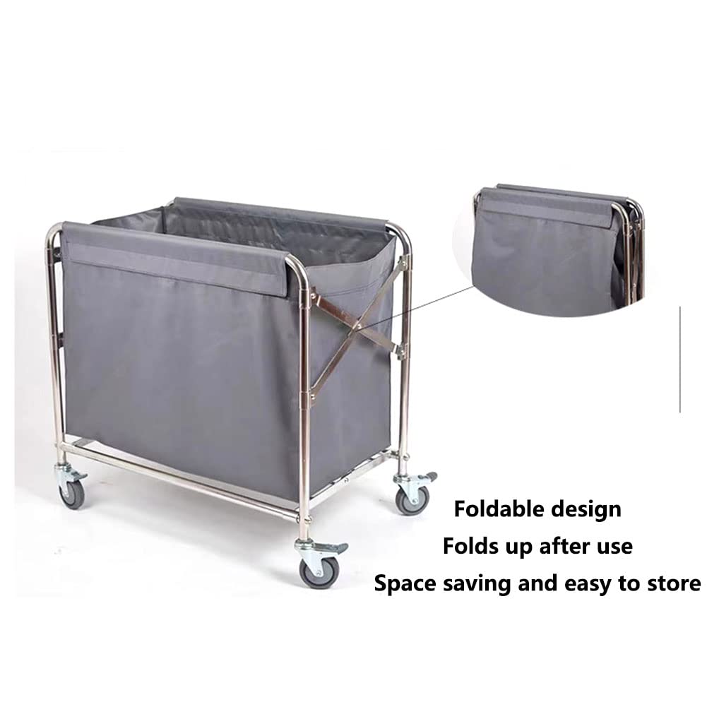 Carrito portátil resistente para limpieza y servicios de ropa de cama, carrito de fácil movilidad para limpieza eficiente y suministros de limpieza, ideal para hoteles y uso doméstico