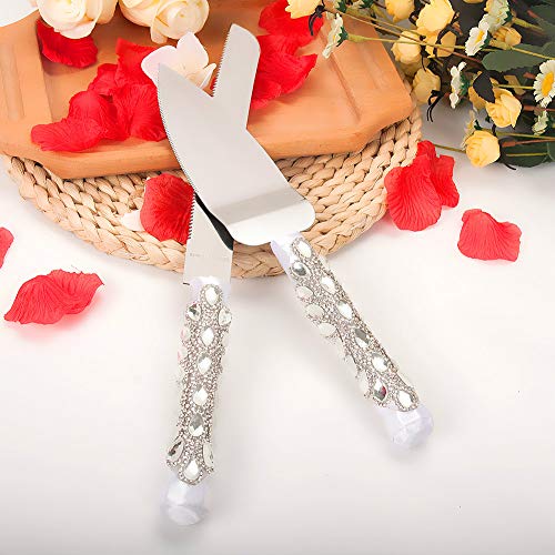 image for TRUE LOVE GIFT Wedding Cake Knife and Server Set Bride and Groom 2-Pie