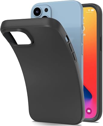 CoverON Designed for Apple iPhone 15 Case, Minimal Lightweight Slim TPU Rubber Flexible Skin Cover Thin Protective Silicone Sleeve Compatible with iPhone 15 6.1 Phone Case Black