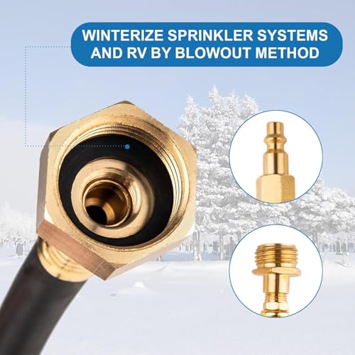 Image of Rv Winterizing Kit, Rv Antifreeze for Winterizing with Sprinkler Blowout Adapter and 3 /4 inch 1 /4 inch Adapter Hose Fitting Shut Off Valve Rv Accessories for Winterizing RV