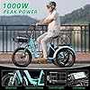 MOONCOOL Electric Tricycle Folding Trike for Adults 500W 48V Removable Battery 20 Inches 3 Wheels Electric Bikes Bicycle for Adults, Three Wheel Electric Cruiser Tricycle #4