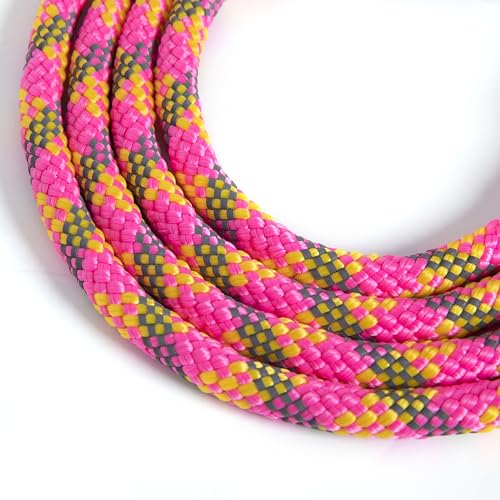 Lucky Lucy Reflective Dog Lead 2 m Tear-Resistant Polypropylene / Polyester up to 300 kg with Aluminium Carabiner for Medium and Large Dogs Bright Fuchsia - Image 2