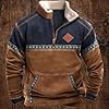 Generisch Stylish Lined Crew Neck Sweatshirt Pullover Soft Fleece for Warm Winter Days, coffee, XL #1