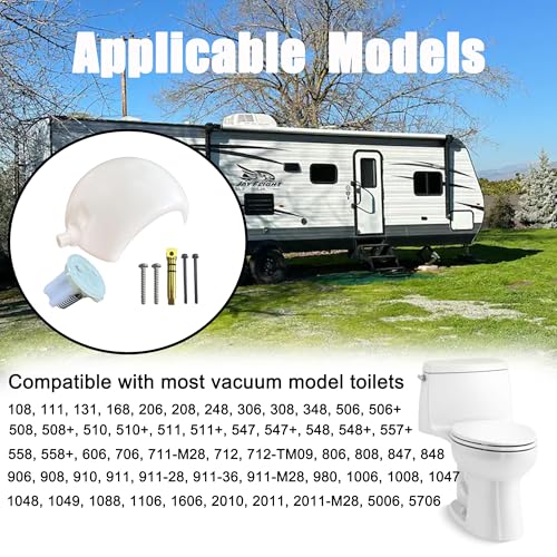 Image of iFJF 385318162 RV Toilet Flush Ball & Shaft Kit for 108 111 Flush Toilet | for 131 168 206 208 248 306 308 348 506 Foot-Flush Models, Premium Brass Rotor Shaft, Anti-Corrosion Build, Lower Repair TCO