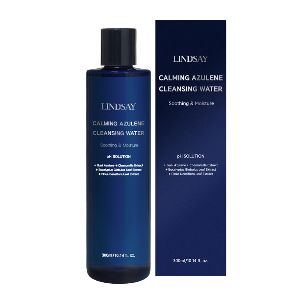 Lindsay Calming Azulene Cleansing Water, Soothing & Moisture Facial Cleanser for Sensitive Skin, 300ml