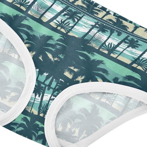 Little Girls' Soft Cotton Underwear Kids Breathable Comfort Tropical Palm Trees Beach Panties Briefs Toddler4