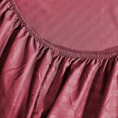 JÁCLER Full 4 Piece Sheet Set- Microfiber Bedding - Bed Sheets - Extra Soft - Easy Fit - Breathable & Cooling Sheets - Comfy, Wrinkle, Fade - Stain Resistant– Stripe Burgundy