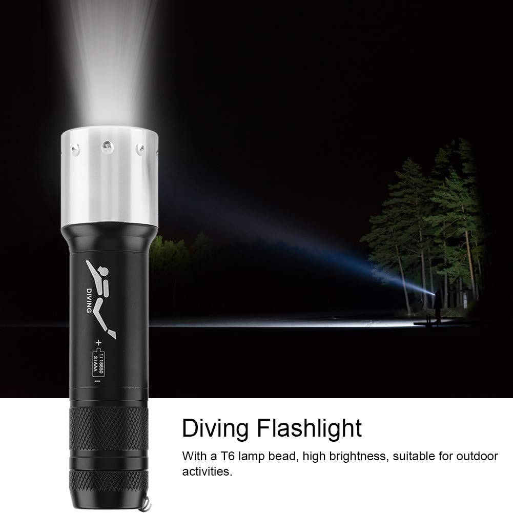 Haofy Lampe de Poche de Plong¨¦e Sous-Marine, 6000 Lumens Torche ¨¦tanche IPX8, 3 Modes R¨¦glables, pour Plong¨¦e, Randonn¨¦e, Camping et Activit¨¦s Nautiques