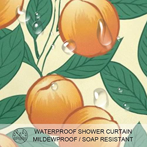 Rideau de douche imperméable anti-éclaboussures imprimé pêcher 183x183 - 4
