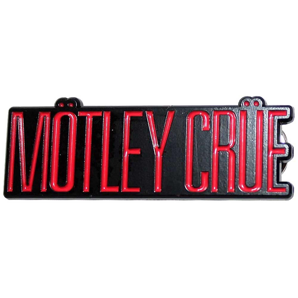 Rock Off Officially Licensed Products Men's Black Motley Crue Band Logo Pin Badge One Size