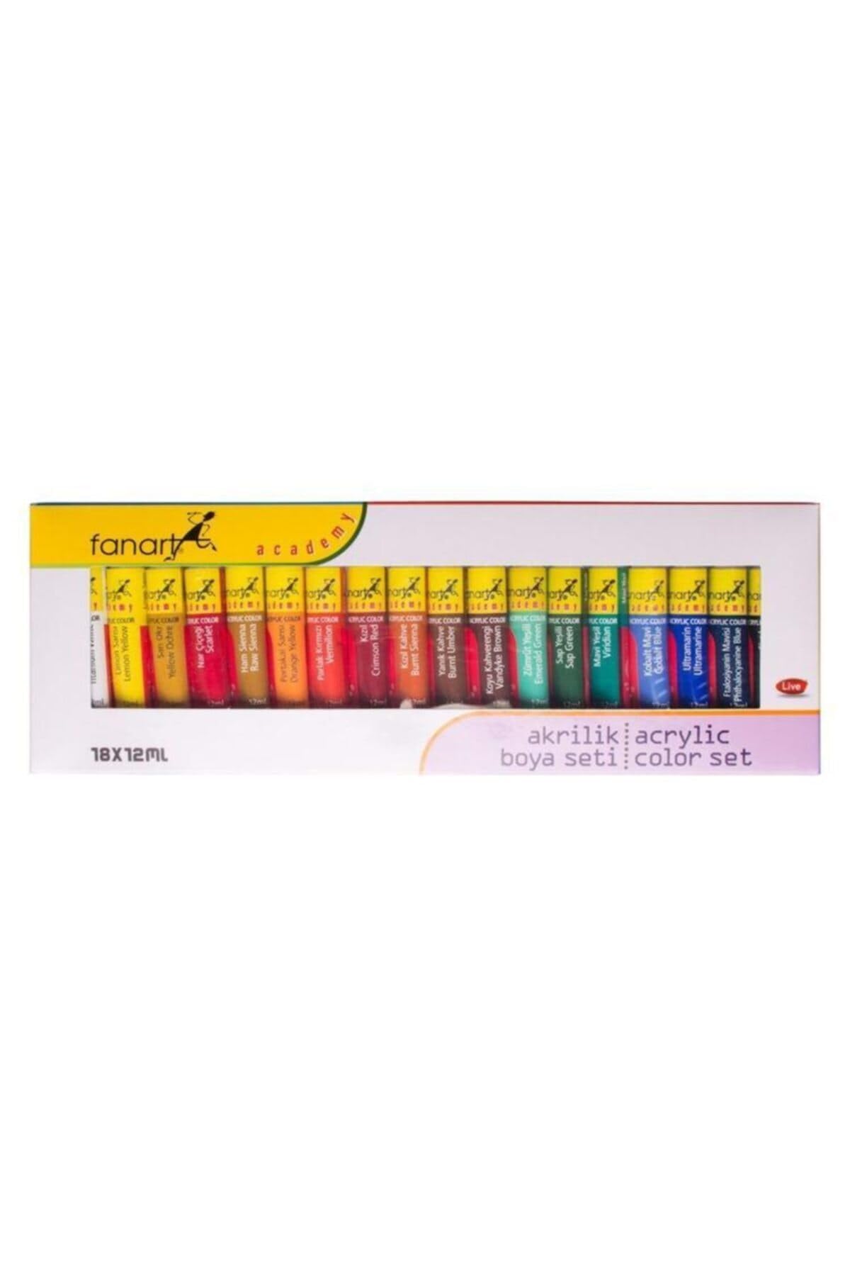 FANART 2000.S18 ACADEMY AKRYLOWE zestaw farb akrylowych 18 x 12 ml