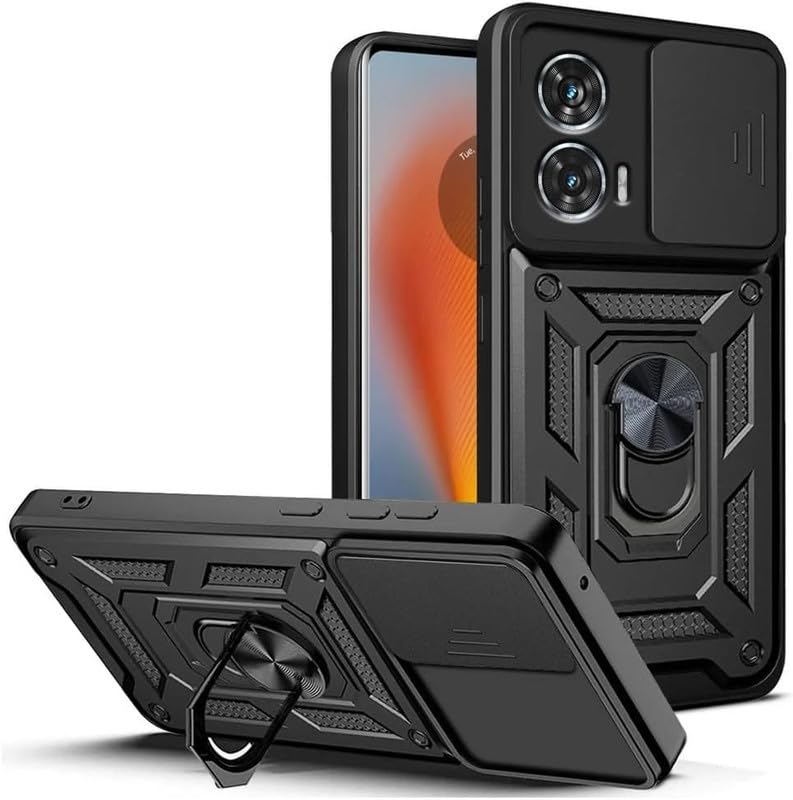 SkyTree Motorola Moto G85 5G, Robotic Sliding Camera Window Shock Proof Thunder Case, Dual Layer Hybrid Armor Back Cover Case with Kickstand for Motorola Moto G85 5G - Black (B0D92CYRB7) Amazon Price History, Amazon Price Tracker
