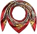 corciova 100% Polyester Silk Feeling 35" Kerchief Neck Scarf for Women Totem Red