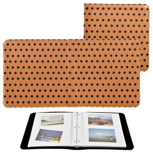 Álbum de Fotos Scrapbook Autoadhesivo DIY, diseño de lunares naranja y negro, encuadernador de 3 anillos, 40 páginas, tamaño 8x10 pulgadas para recuerdos miniatura 2