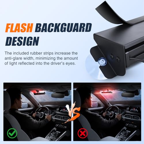 Image of Nilight 8LED Red White Traffic Advisor Strobe Light Bar Hazard Safety | with Vacuum Suction Emergency Dash Warning Flashing Lights Front /Rear Windshield Visor for Truck Police Construction Vehicles