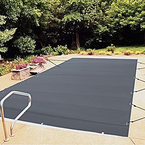 VEVOR Pool Abdeckplane Rechteckig 4 x 8 m Schwimmbadabdeckung, wasserdicht Holzkohle-Farbe Abdeckplane für Pool, Schmutzabweisende Winterabdeckplane Rechteck Poolplane, PVC-Material Poolabdeckung Cover