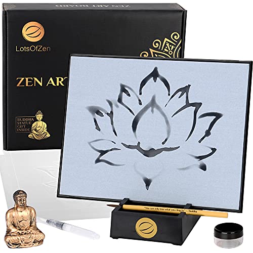 Zen Art Board (Zen Water Drawing Board Kit) â€” Buddha Water Painting â€” Zen Artist Board for Water Drawing Painting, Meditation, Anxiety, Calming, Relaxing
