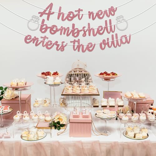 Image of A Hot New Bombshell Enters the Villa Banner Bachelorette Party Decorations | Island Bachelorette Party Decorations, Bach Island Banner, I Got A Text, Tropical Villa Bridal Shower Party Decorations