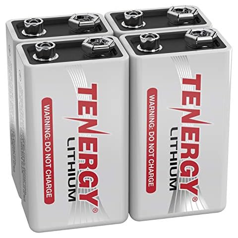 Tenergy 9V Lithium Batteries, 1200mah Non-Rechargeable Batteries, 10 Years Shelf Life Lithium 9 Volt Batteries, 4 Pack Cover