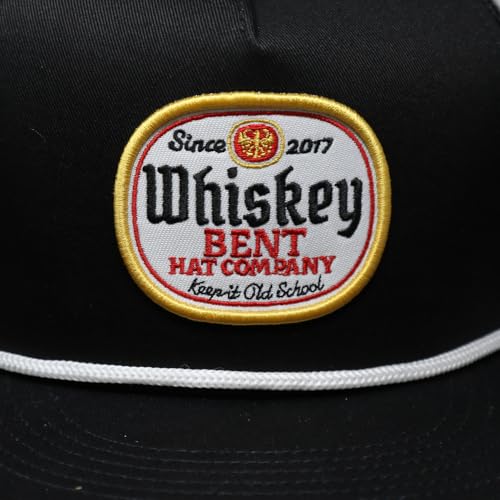 Image of WHISKEY BENT HAT CO. Black Label Adjustable Snapback Hats with Rope