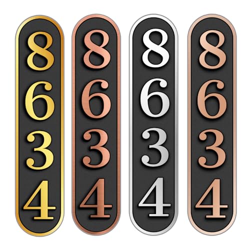 Custom Vertical House Address Sign Plaque, Personalized Metal House Number Sign for Outside, Weatherproof & Rust-Free, Easy Mounting for Mailbox, Door, Garage, Street, or Yard