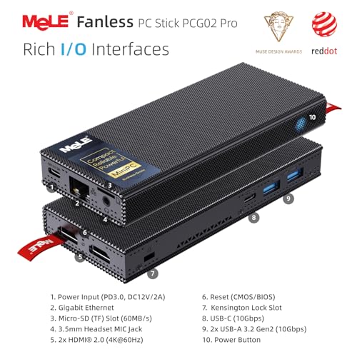 Image of MeLE PCG02 Pro PC Stick Fanless, N100 8GB 256GB, Dual HDMI, Wi-Fi 5 | MeLE PCG02 Pro PC Stick Fanless, N100 8GB 256GB, Dual HDMI, Wi-Fi 5