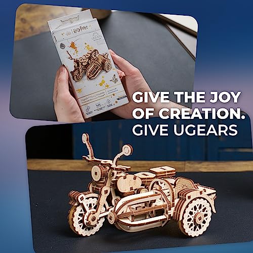 UGEARS Hagrid's Flying Motorbike, Harry Potter 3D Wooden Puzzles for Adults Mini, Sidecar Building Set - Image 4
