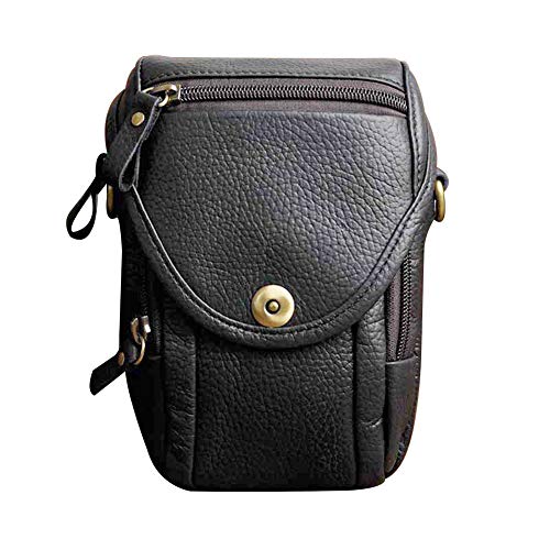 Genda 2Archer Mini Bolso de Cuero de la Cintura, Bolsillo Ganchos, Bolso de la Correa (Nergro)