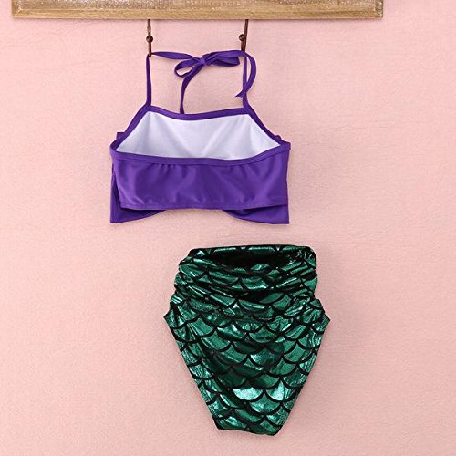 Bestsmile Maiô feminino sereia lantejoulas escama de peixe arco infantil menina biquíni roupa de pra