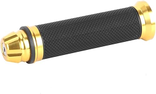 Miniatura 6 de Empuñaduras de manillar de motocicleta, empuñaduras de goma con extremo de aluminio, universales para barra de mango de 78 "(22 mm) (dorado)
