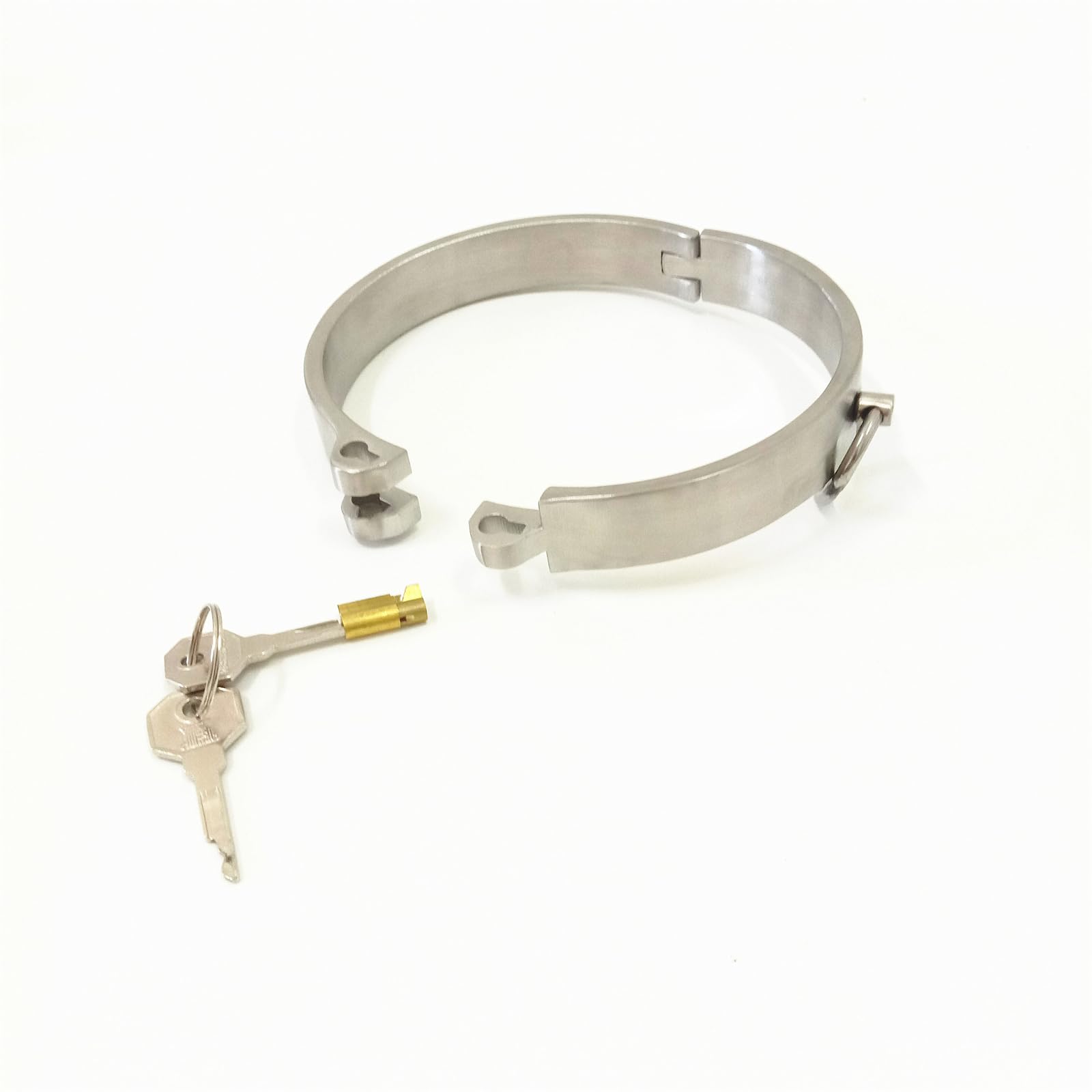 Heyie Women's Silver Silber Bdsm Bondage Stainless Steel Sex Collars, Metal Collar Choker Slave Removable Neck Restraint With Invisible Lock Torture Fetish Collar Restraint Role Play Sex Collars For Couples (Color : Silve