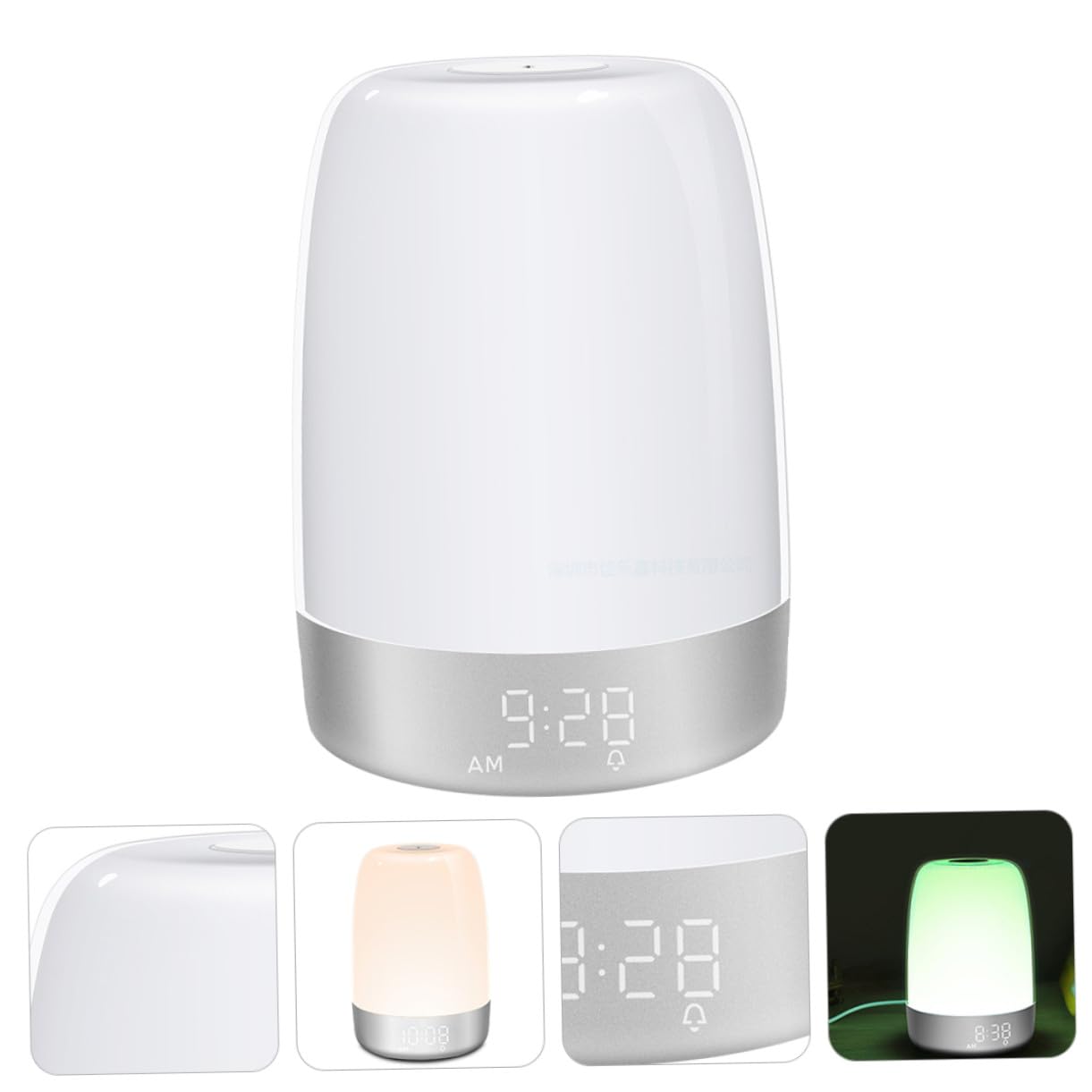 Gatuida Réveil LED Blanc Contrôle Tactile et Lumières Colorées pour Chambre, Lampe de Nuit Programmable en Abs, pour Veilleuse Adulte